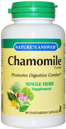 Chamomile, 650 mg, 90 Veggie Caps by Natures Answer-Örter, Kamille