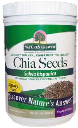 Chia Seeds, 16 oz (454 g) by Natures Answer-Kosttillskott, Efa Omega 3 6 9 (Epa Dha), Chia Frön