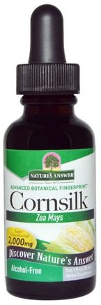 Cornsilk, Alcohol-Free, 2.000 mg, 1 fl oz (30 ml) by Natures Answer-Örter, Majs Silke