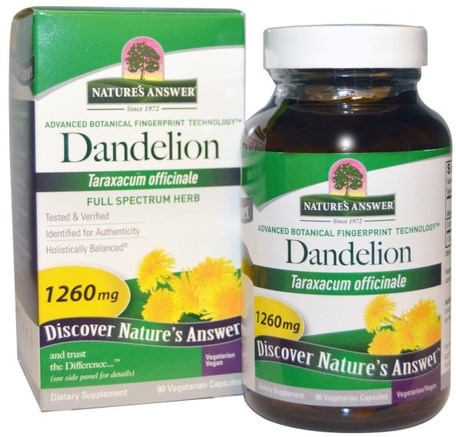Dandelion, 1260 mg, 90 Vegetarian Capsules by Natures Answer-Örter, Maskrosrot