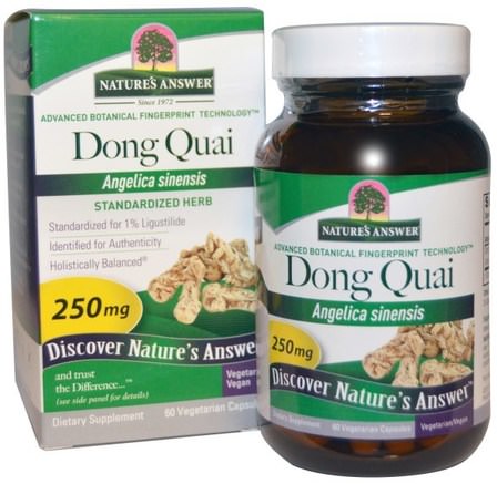Dong Quai, 250 mg, 60 Vegetarian Capsules by Natures Answer-Hälsa, Klimakteriet, Dong Quai