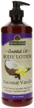 Essential Oil, Body Lotion, Coconut Vanilla, 16 fl oz (474 ml) by Natures Answer-Hälsa, Hud, Kroppslotion