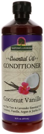 Essential Oil, Conditioner, Coconut Vanilla, 16 fl oz (474 ml) by Natures Answer-Bad, Skönhet, Hår, Hårbotten
