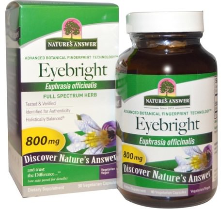 Eyebright, 800 mg, 90 Vegetarian Capsules by Natures Answer-Örter, Eyebright