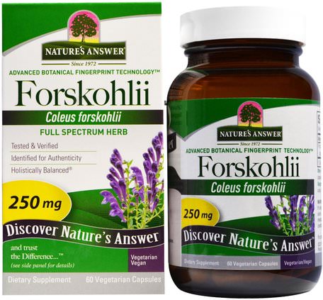 Forskohlii, 250 mg, 60 Vegetarian Capsules by Natures Answer-Örter, Coleus Forskohlii