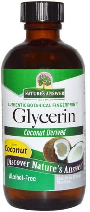 Glycerin, Alcohol-Free, 4 fl oz (120 ml) by Natures Answer-Skönhet, Ansiktsvård, Glycerin Vegetabilisk