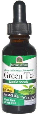 Green Tea, Alcohol-Free, 2.000 mg, 1 fl oz (30 ml) by Natures Answer-Kosttillskott, Antioxidanter, Grönt Te