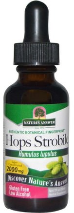 Hops Strobile, Low Alcohol, 2000 mg, 1 fl oz (30 ml) by Natures Answer-Örter, Humle