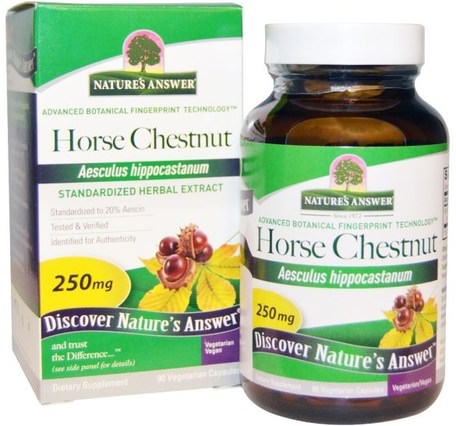 Horse Chestnut, 250 mg, 90 Vegetarian Capsules by Natures Answer-Örter, Hästkastanj