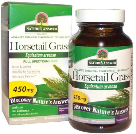 Horsetail Grass, 450 mg, 90 Vegetarian Capsules by Natures Answer-Örter, Hästslag