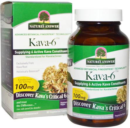Kava-6, 90 Vegetarian Capsules by Natures Answer-Örter, Kava Kava