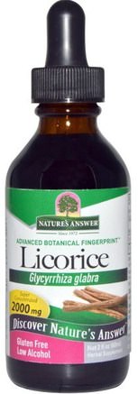 Licorice, Low Alcohol, 2000 mg, 2 fl oz (60 ml) by Natures Answer-Örter, Lakritsrot (Dgl), Adaptogen