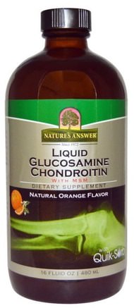 Liquid Glucosamine Chondroitin with MSM, Natural Orange Flavor, 16 fl oz (480 ml) by Natures Answer-Kosttillskott, Glukosamin Kondroitin, Glukosamin Och Kondroitinvätska, Glukosaminvätska