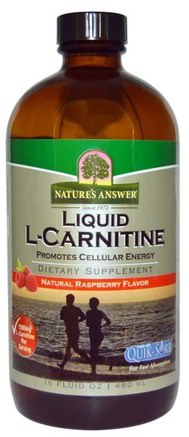 Liquid L-Carnitine, Natural Raspberry Flavor, 16 fl oz (480 ml) by Natures Answer-Kosttillskott, Aminosyror, L Karnitin, L Karnitinvätska
