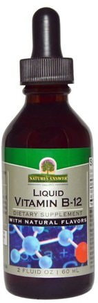 Liquid Vitamin B-12, with Natural Flavors, 2 fl oz (60 ml) by Natures Answer-Vitaminer, Vitamin B, Vitamin B12, Vitaminer Vätska