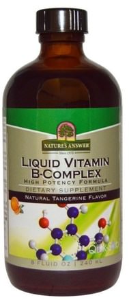 Liquid Vitamin B-Complex, Natural Tangerine Flavor, 8 fl oz (240 ml) by Natures Answer-Vitaminer Vätska, Vitamin B-Komplex