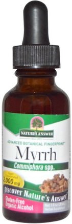 Myrrh, Organic Alcohol, 2.000 mg, 1 fl oz (30 ml) by Natures Answer-Örter, Myrra Gummi