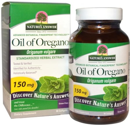 Oil of Oregano, Origanum Vulgare, 150 mg, 90 Softgels by Natures Answer-Kosttillskott, Oreganoolja