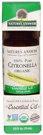 Organic Essential Oil, 100% Pure Citronella, 0.5 fl oz (15 ml) by Natures Answer-Bad, Skönhet, Aromterapi Eteriska Oljor, Citronella Olja
