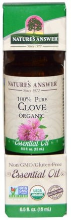 Organic Essential Oil, 100% Pure Clove, 0.5 fl oz (15 ml) by Natures Answer-Bad, Skönhet, Aromterapi Eteriska Oljor, Nötköttolja