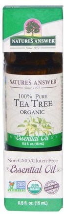 Organic Essential Oil, 100% Pure Tea Tree, 0.5 fl oz (15 ml) by Natures Answer-Bad, Skönhet, Aromterapi Eteriska Oljor, Tea Tree Olja