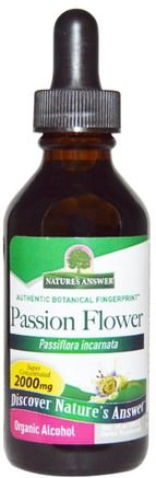 Passion Flower, Low Organic Alcohol, 2000 mg, 2 fl oz (60 ml) by Natures Answer-Örter, Passionblomma