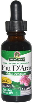 Pau D Arco, Alcohol-Free, 2.000 mg, 1 fl oz (30 ml) by Natures Answer-Örter, Pau Darco