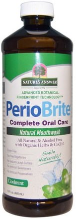 PerioBrite, Natural Mouthwash Coolmint, 16 fl oz (480 ml) by Natures Answer-Hälsa, Torr Mun, Muntlig Tandvård