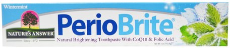 PerioBrite, Natural Brightening Toothpaste with CoQ10 & Folic Acid, Wintermint, 4 fl oz (113.4 g) by Natures Answer-Bad, Skönhet, Tandkräm
