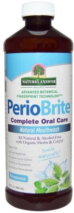 PerioBrite, Natural Mouthwash, Winter Mint, 16 fl oz (480 ml) by Natures Answer-Bad, Skönhet, Muntlig Tandvård, Munvatten