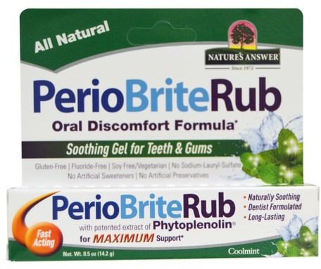 PerioBriteRub, Soothing Gel for Teeth & Gums, Cool Mint, 0.5 oz (14.2 g) by Natures Answer-Bad, Skönhet, Muntlig Tandvård