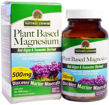 Plant Based Magnesium, 500 mg, 90 Vegetarian Capsules by Natures Answer-Kosttillskott, Mineraler, Magnesium