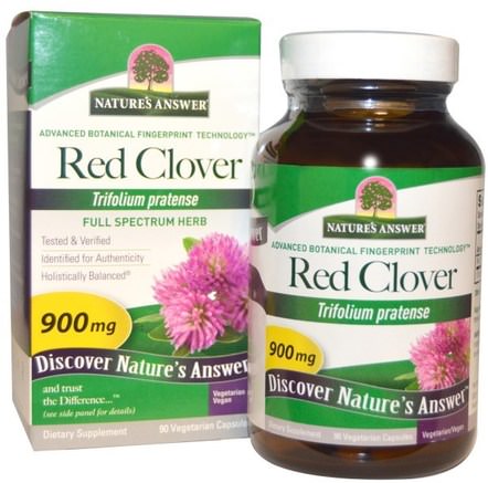 Red Clover, 900 mg, 90 Vegetarian Capsules by Natures Answer-Örter, Rödklöver