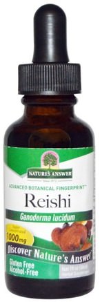 Reishi, Alcohol-Free, 1000 mg, 1 fl oz (30 ml) by Natures Answer-Kosttillskott, Medicinska Svampar, Reishi Svampar, Adaptogen
