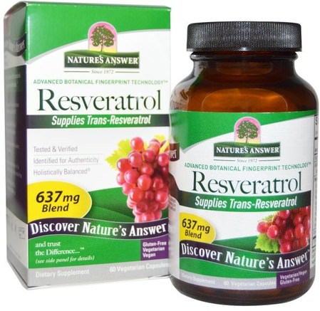 Resveratrol, 637 mg, 60 Vegetarian Capsules by Natures Answer-Kosttillskott, Resveratrol