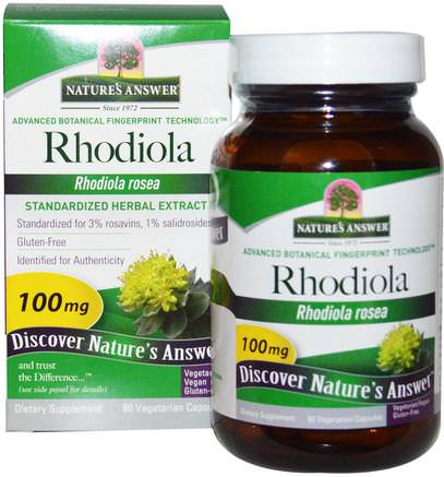 Rhodiola Rosea, 100 mg, 60 Vegetarian Capsules by Natures Answer-Örter, Rhodiola Rosea, Adaptogen