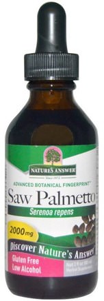 Saw Palmetto, Low Organic Alcohol, 2000 mg, 2 fl oz (60 ml) by Natures Answer-Hälsa, Män