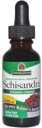 Schisandra, Alcohol-Free, 2.000 mg, 1 fl oz (30 ml) by Natures Answer-Örter, Schizandra (Schisandra)