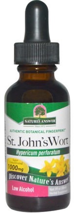 St. Johns Wort, Low Organic Alcohol, 1000 mg, 1 fl oz (30 ml) by Natures Answer-Örter, St. Johns Wort