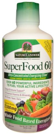 SuperFood 60, Naturally Flavored, 30 oz (900 ml) by Natures Answer-Hälsa, Kall Influensa Och Virus, Immunsystem, Energi