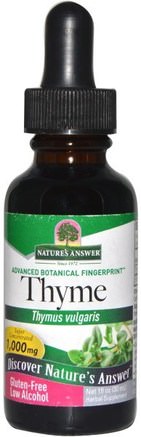Thyme, Low Alcohol, 1.000 mg, 1 fl oz (30 ml) by Natures Answer-Örter, Timjan