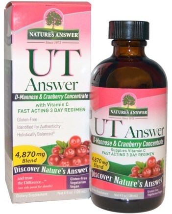 UT Answer, D-Mannose & Cranberry Concentrate, 4.870 mg, 4 fl oz (120 ml) by Natures Answer-Kosttillskott, D-Mannos