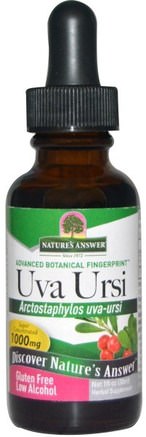 Uva Ursi, Low Alcohol, 1000 mg, 1 fl oz (30 ml) by Natures Answer-Örter, Uva Ursi