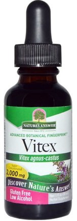 Vitex, Low Organic Alcohol, 2.000 mg, 1 fl oz (30 ml) by Natures Answer-Örter, Kysk Bär