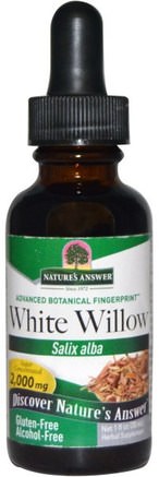 White Willow, Alcohol-Free, 2.000 mg, 1 fl oz (30 ml) by Natures Answer-Hälsa, Inflammation, Vit Pilbark