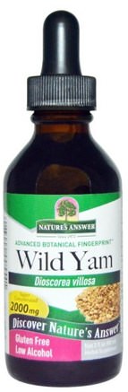 Wild Yam, Low Alcohol, 2000 mg, 2 fl oz (60 ml) by Natures Answer-Hälsa, Kvinnor, Vild Yam