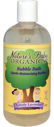 Bubble Bath, Gentle Moisturizing Bubbles, Lovely Lavender, 12 fl oz (355 ml) by Natures Baby Organics-Bad, Skönhet, Bubbelbad, Barnbubbelbad