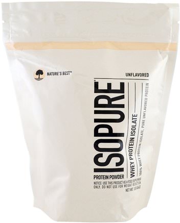IsoPure, IsoPure, Whey Protein Isolate, Protein Powder, Unflavored, 1 lb (454 g) by Natures Best-Kosttillskott, Vassleprotein, Träning