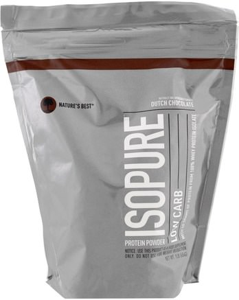 IsoPure, Low Carb Protein Powder, Dutch Chocolate, 1 lb (454 g) by Natures Best-Kosttillskott, Vassleprotein, Träning