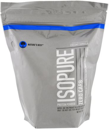 IsoPure, Zero Carb Protein Powder, Creamy Vanilla, 1 lb (454 g) by Natures Best-Kosttillskott, Vassleprotein, Träning
